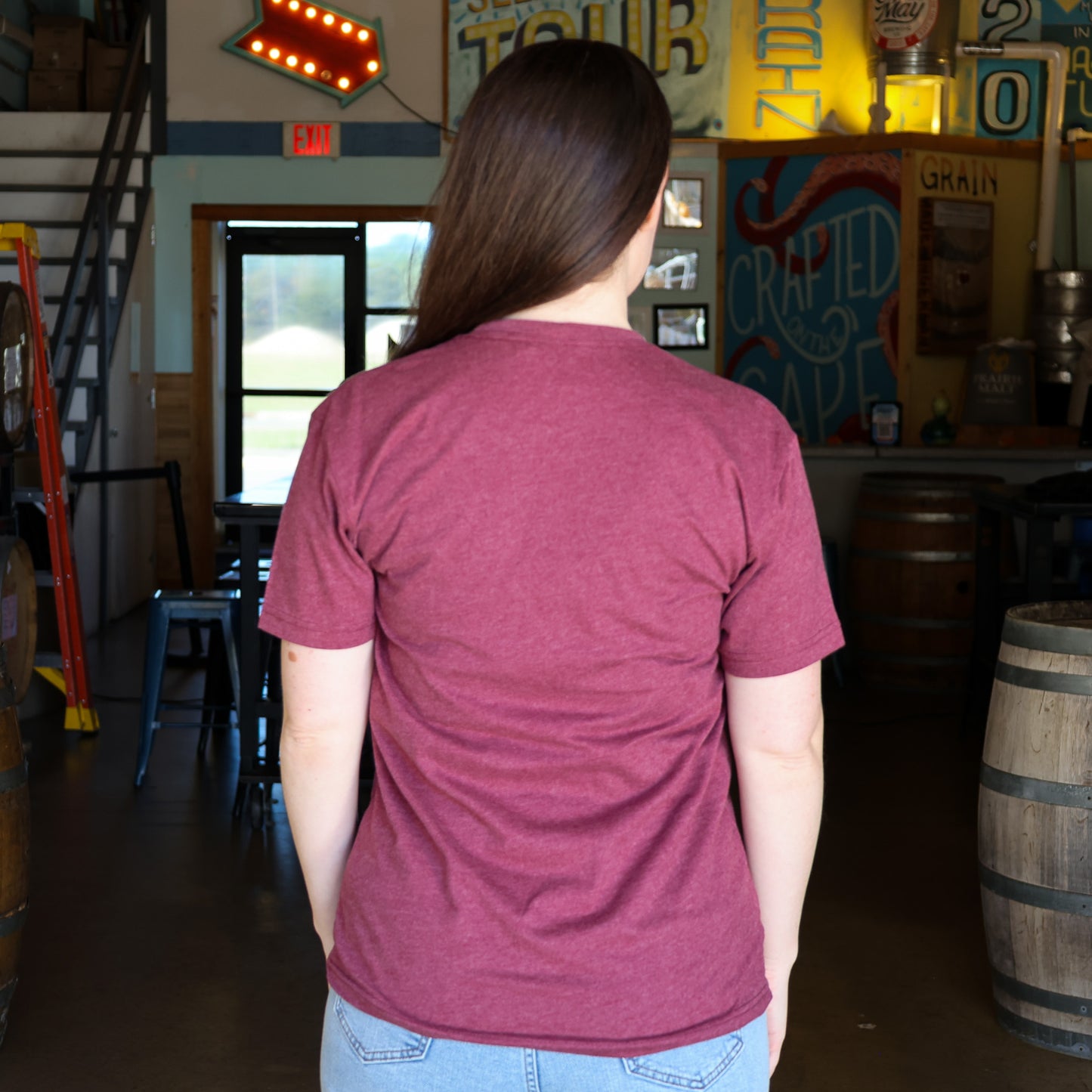 Maroon Windswept Wave Tee