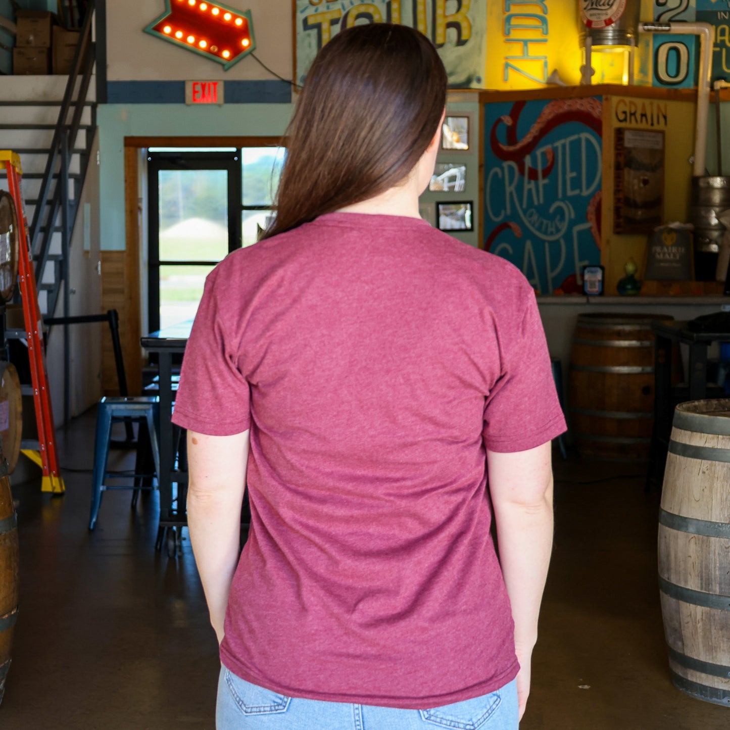 Maroon Windswept Wave Tee